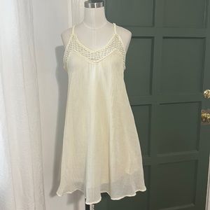 Flowy crochet trim swing dress